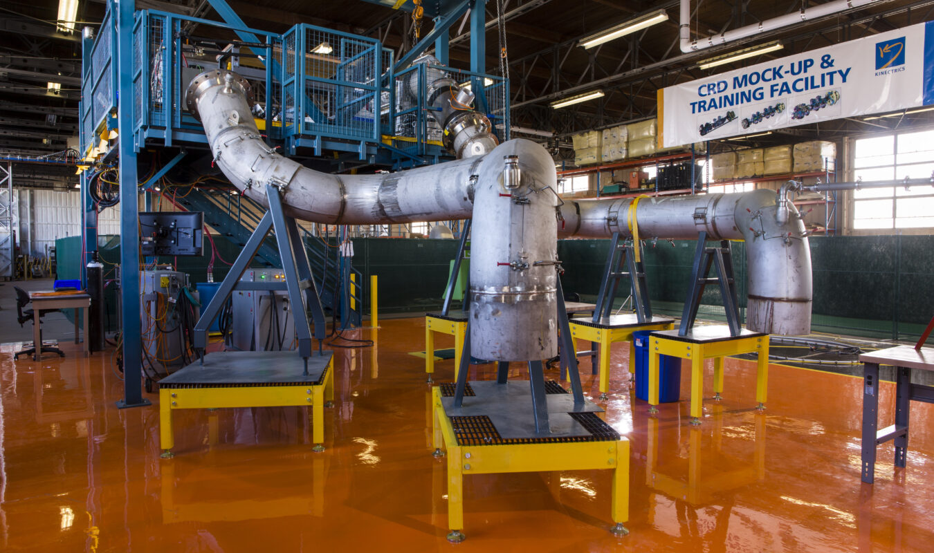 Photograph of the calandria relief duct mock-up and training facility