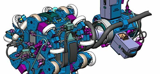 3D computer image of the Kinectrics calandria relief duct repair tool