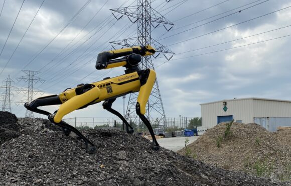 Inspection robot deployed outdoors