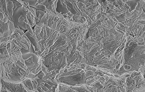 Microscopic photograph of a material surface