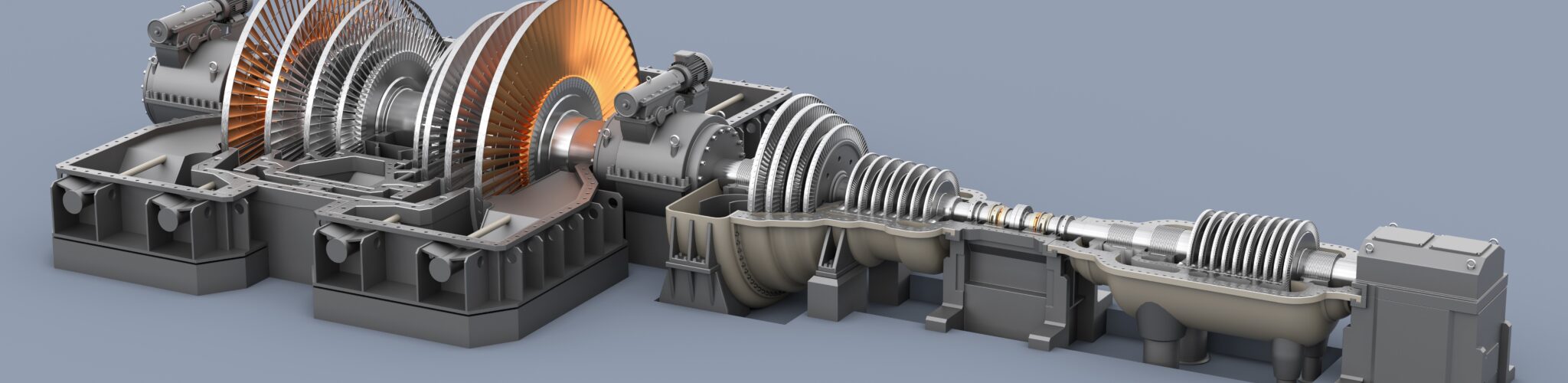 3D render of a large rotating machine