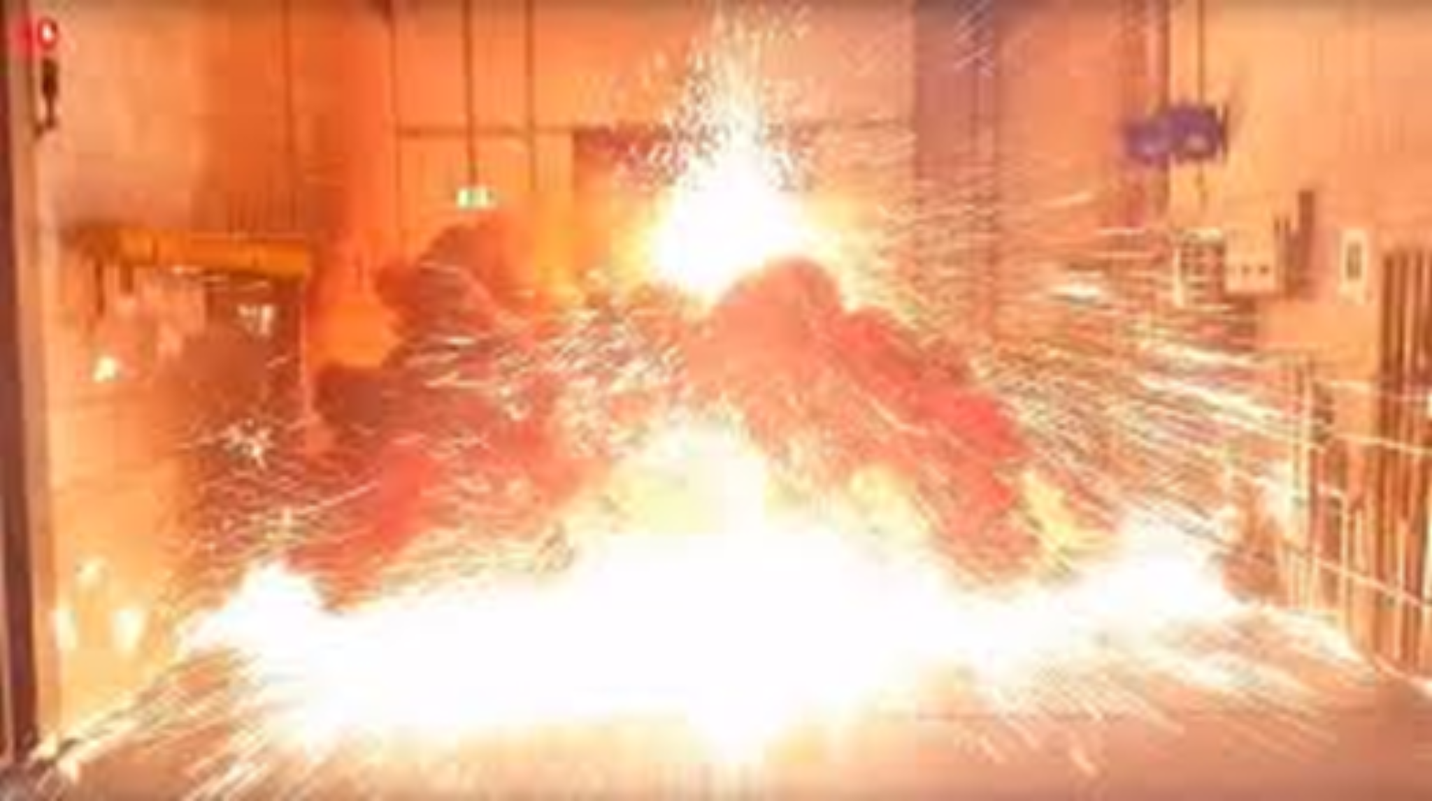 Action photograph of a cable exploding during a controlled destructive test