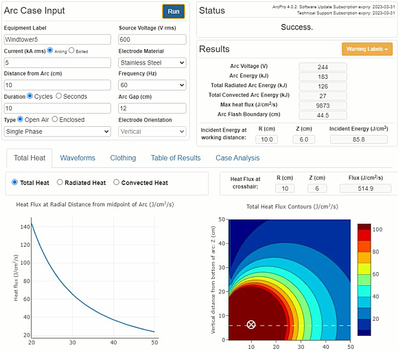 Screenshot of arcpro software data and graphs