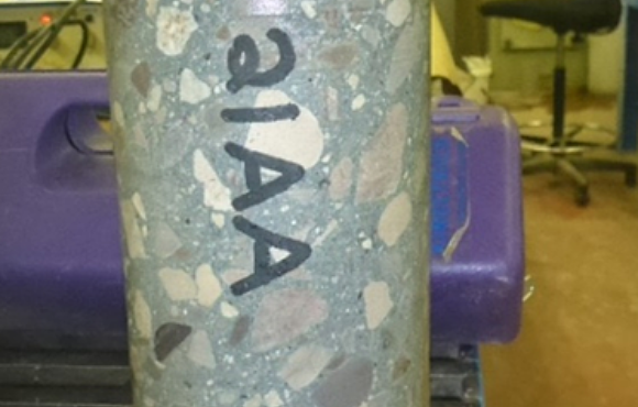Photograph of concrete sample