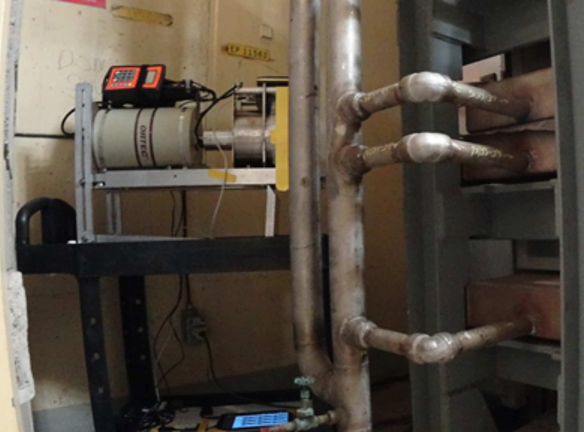 Photograph of an on-line monitor for radiation in piping